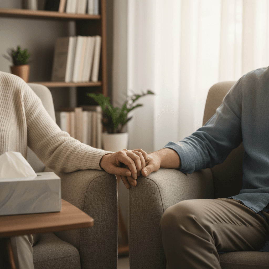 Couple in therapy session